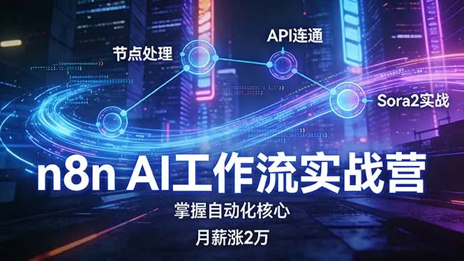 n8n AI工作流实战营，节点处理+API连通+Sora2实战，掌握自动化核心月薪涨2万-Tox源码网