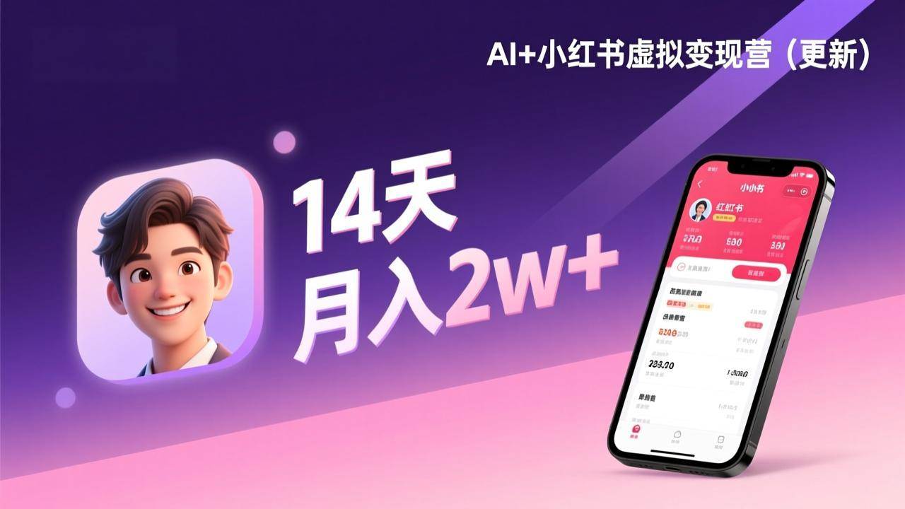 （17275期）AI+小红书虚拟变现营（更新），14天掌握选品、笔记、成交，打造自动化月入2w+事业-Tox源码网