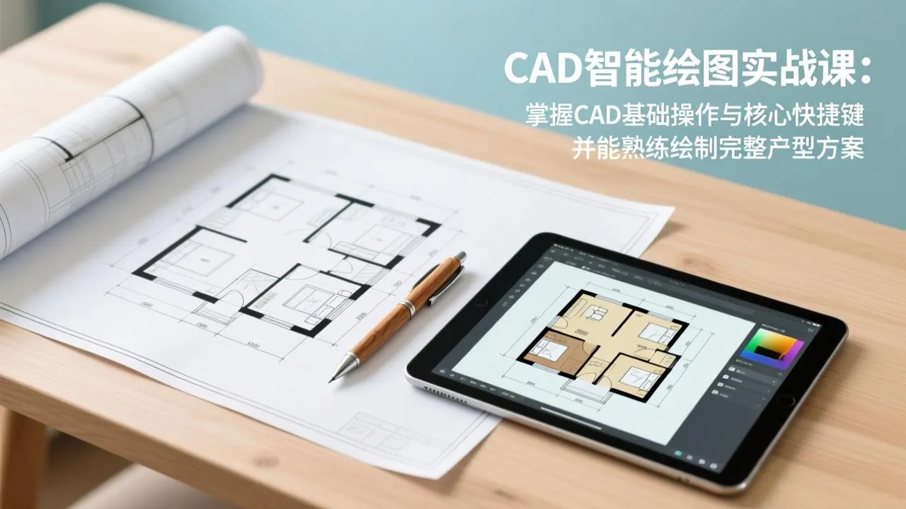 CAD智能绘图实战课：掌握CAD基础操作与核心快捷键，并能熟练绘制完整户型方案-Tox源码网