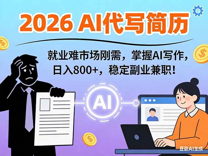 （17119期）AI代写简历，超暴利，用万能模板月入1-3万实战教程，2026年市场刚需！-Tox源码网