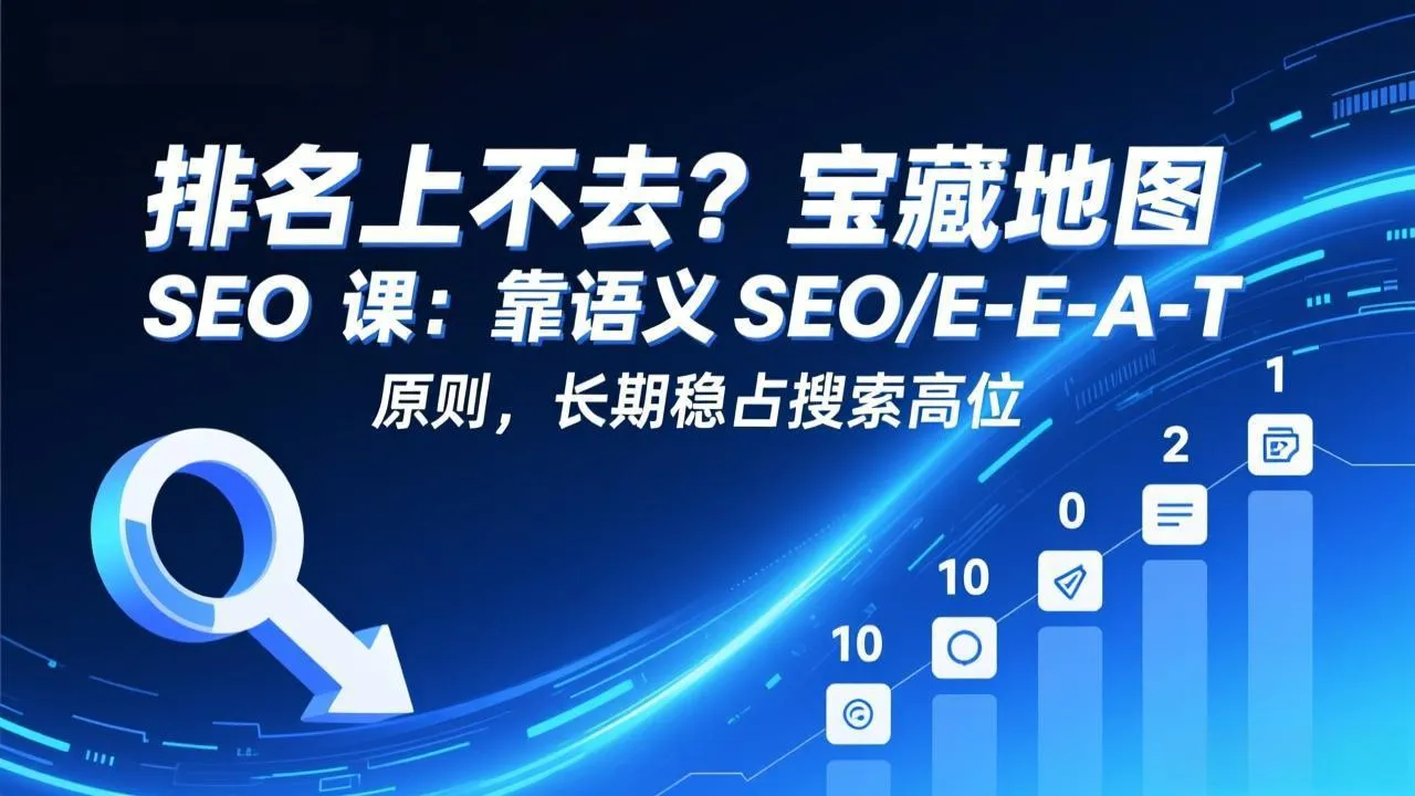 排名上不去？宝藏地图 SEO 课：靠语义 SEO+E-E-A-T 原则，长期稳占搜索高位-Tox源码网