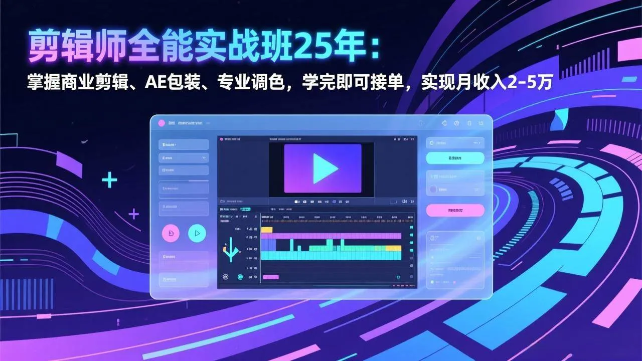 （17294期）剪辑师全能实战班25年：掌握商业剪辑、AE包装、专业调色，学完即可接单，实现月收入2-5万-Tox源码网