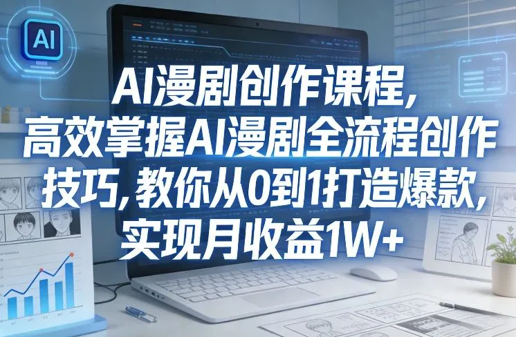 某社群AI漫剧创作课程，高效掌握AI漫剧全流程创作技巧，教你从0到1打造爆款，实现月收益1W+-Tox源码网