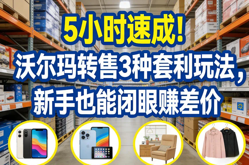 5小时速成！沃尔玛转售3种套利玩法，新手也能闭眼賺差价-Tox源码网