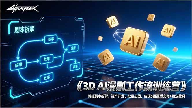 （17276期）3D AI漫剧工作流训练营：教授剧本拆解、资产开发、批量出图，实现S级画质交付+稳定盈利-Tox源码网