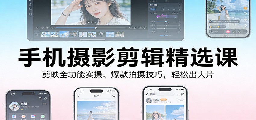 手机摄影剪辑精选课：剪映全功能实操、爆款拍摄技巧，轻松出大片-Tox源码网