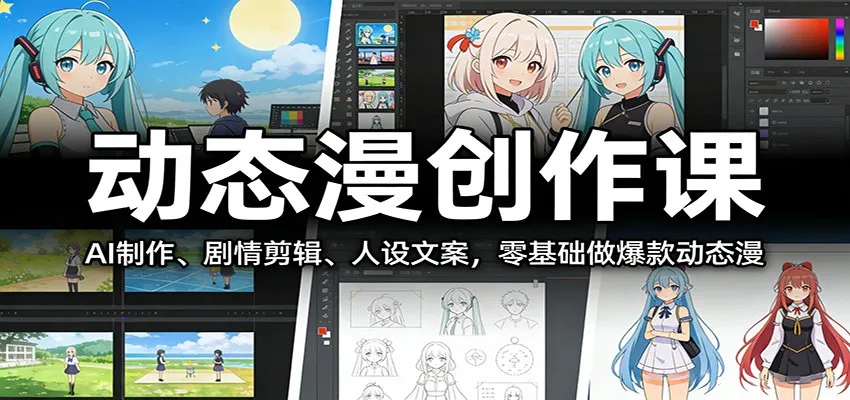 动态漫创作课:AI制作、剧情剪辑、人设文案,零基础做爆款动态漫 动态漫创作课:AI制作、剧情剪辑、人设文案,零基础做爆款动态漫