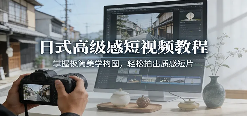 日式高级感短视频教程：掌握极简美学构图，轻松拍出质感短片-Tox源码网