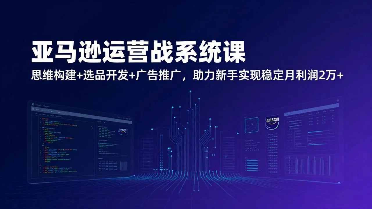 亚马逊运营实战系统课，思维构建+选品开发+广告推广，助力新手实现稳定月利润2万+(更新-Tox源码网