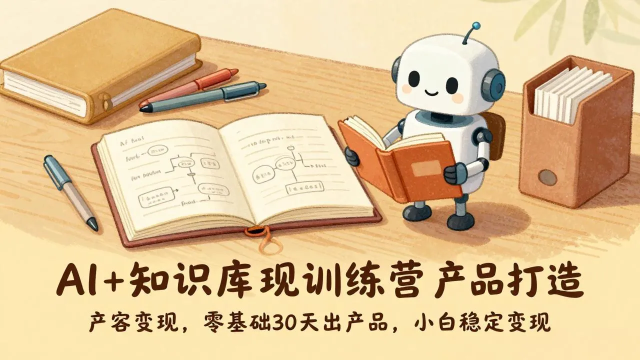 AI+知识库变现训练营，产品打造、内容创作、全平台变现，零基础30天出产品，小白稳定变现-Tox源码网