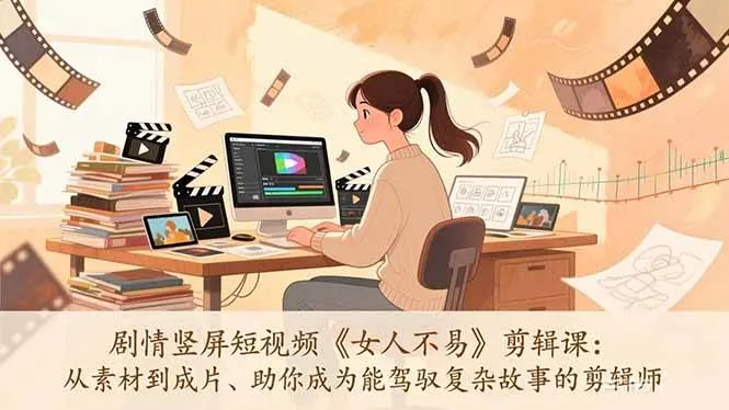 （17305期）剧情竖屏短视频《女人不易》剪辑课：从素材到成片、助你成为能驾驭复杂故事的剪辑师-Tox源码网