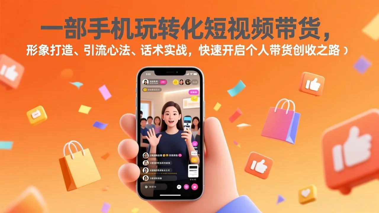一部手机玩转化短视频带货,形象打造、引流心法、话术实战,快速开启个人带货创收之路-Tox源码网