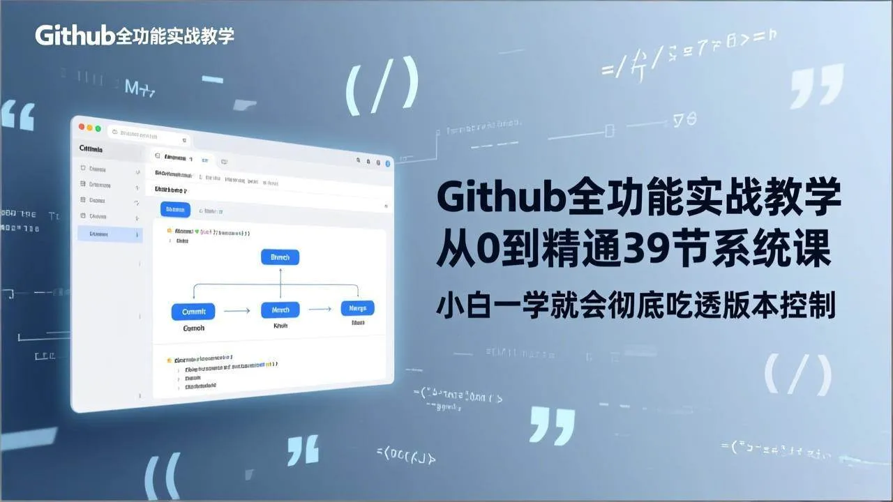 (17501期)GitHub-全功能实战教学,从0到精通39节系统课,小白一学就会彻底吃透版本控制-Tox源码网