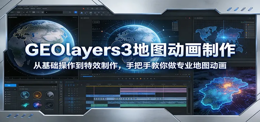 GEOlayers3地图动画制作：从基础操作到特效制作，手把手教你做专业地图动画-Tox源码网