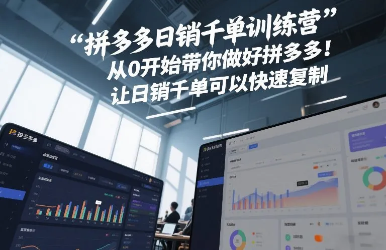 拼多多日销千单训练营,从0开始带你做好拼多多,让日销千单可以快速复制(更新26年2月)-Tox源码网