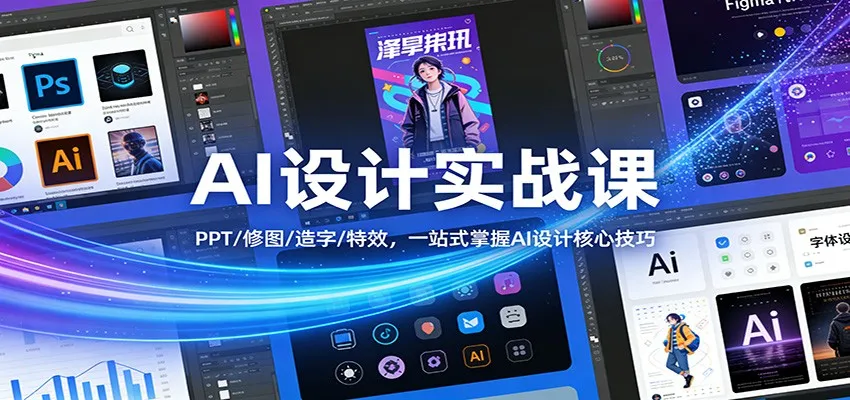 AI设计实战课：PPT/修图/造字/特效，一站式掌握AI设计核心技巧-Tox源码网
