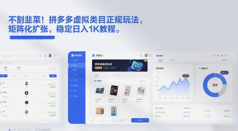 不割韭菜！拼多多虚拟类目正规玩法，矩阵化扩张，稳定日入1K教程【揭秘】-Tox源码网