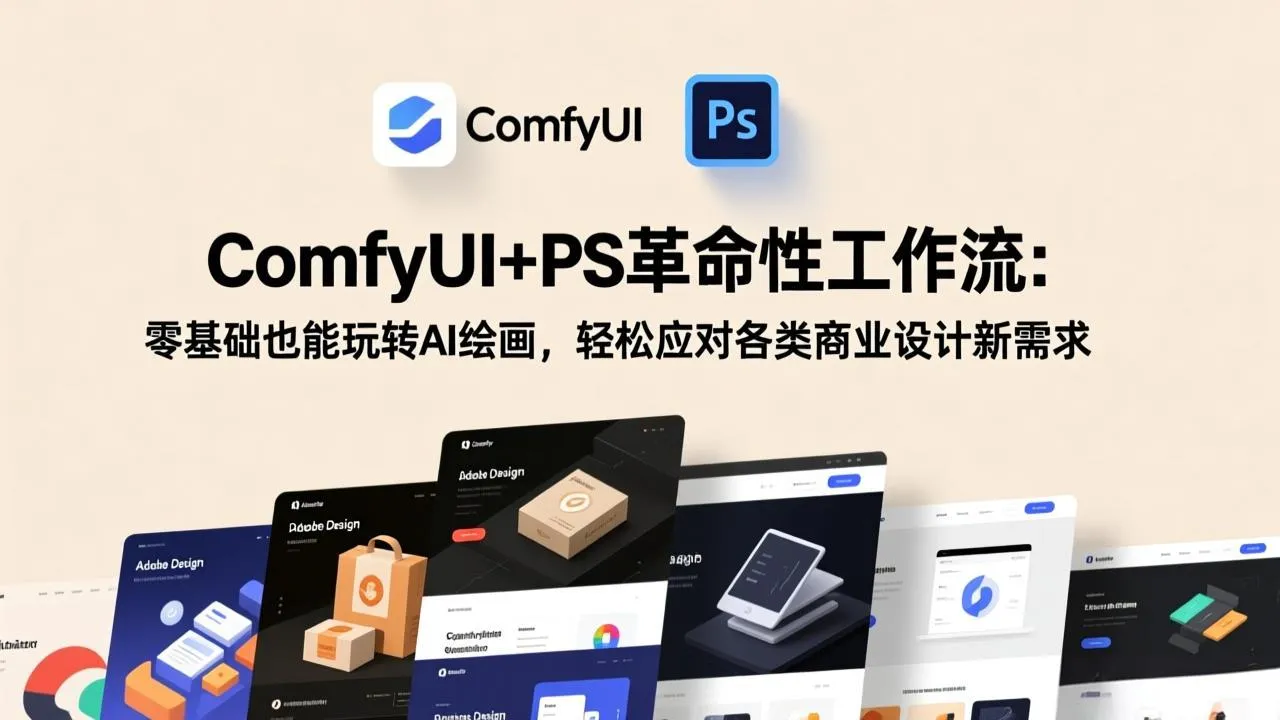 ComfyUI+PS革命性工作流：零基础也能玩转AI绘画，轻松应对各类商业设计新需求-Tox源码网