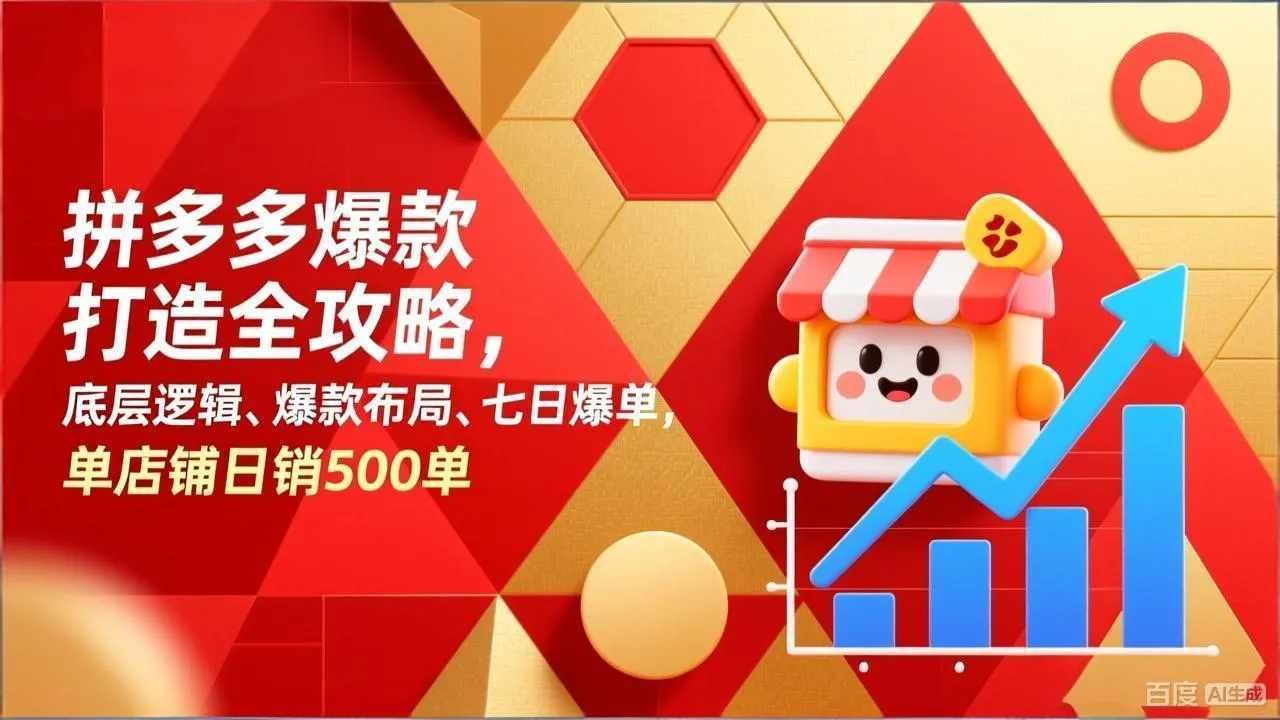 拼多多爆款打造全攻略，底层逻辑、爆款布局、七日爆单，单店铺日销500单-Tox源码网