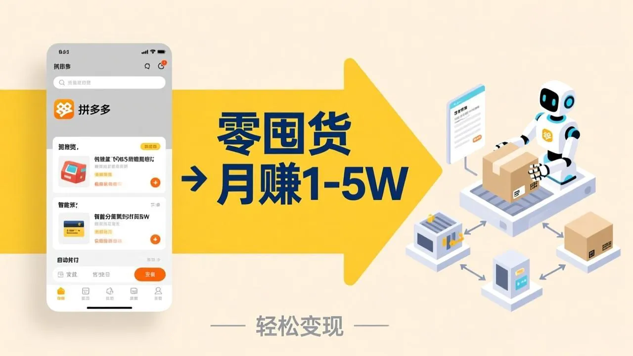 不用囤货不用跑单！拼多多虚拟玩法，机器人管理发货和客服，帮你月赚 1-5W-Tox源码网