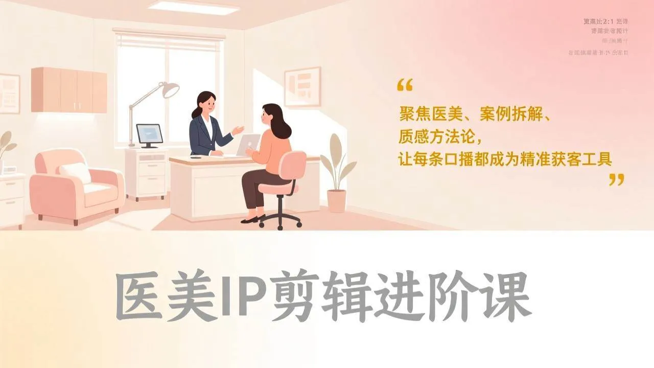 （17303期）医美IP剪辑进阶课，聚焦医美、案例拆解、质感方法论，让每条口播都成为精准获客工具-Tox源码网