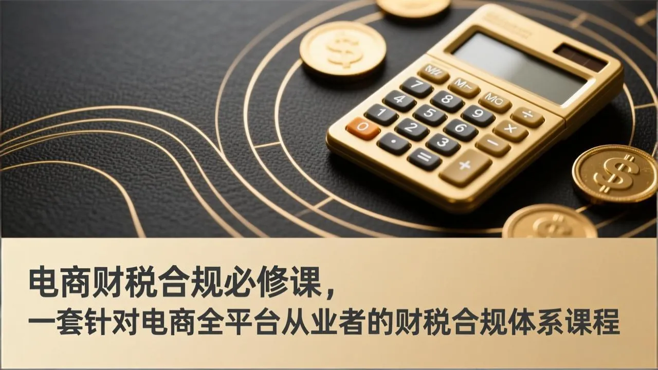 电商财税合规必修课,是一套针对电商全平台从业者的财税合规体系课程-Tox源码网