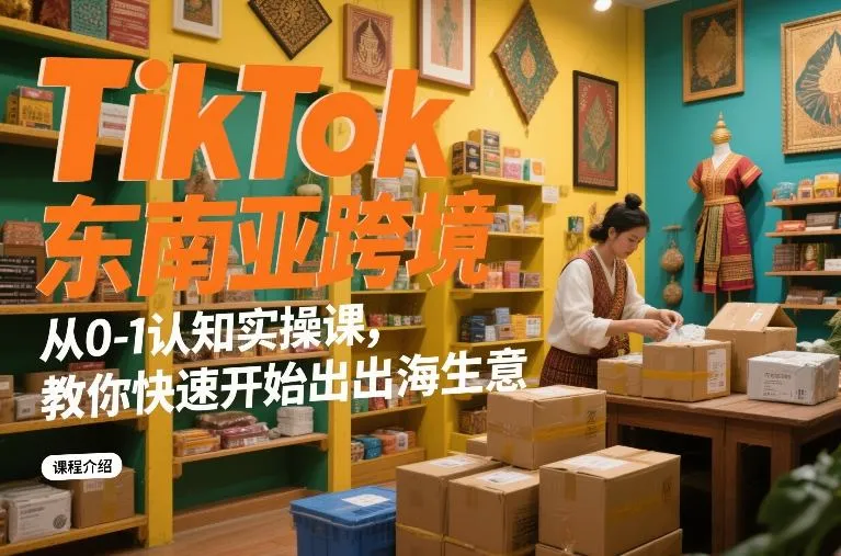 TikTok东南亚跨境从0-1认知实操课，教你快速开始出海生意-Tox源码网