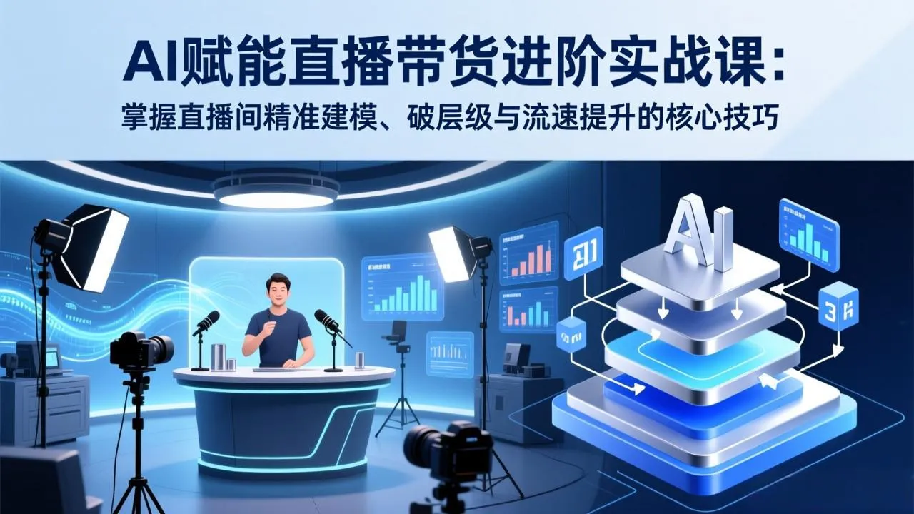 AI赋能直播带货进阶实战课：掌握直播间精准建模、破层级与流速提升的核心技巧-Tox源码网