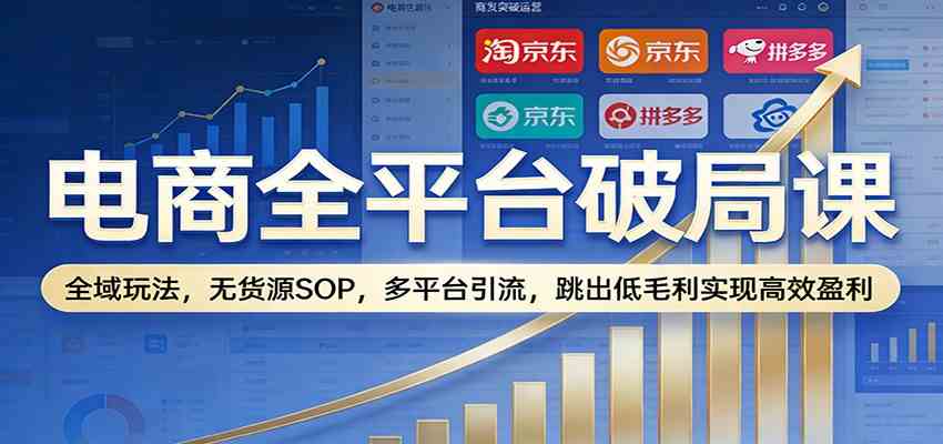 电商全平台破局课：全域玩法，无货源SOP，多平台引流，跳出低毛利实现高效盈利-Tox源码网