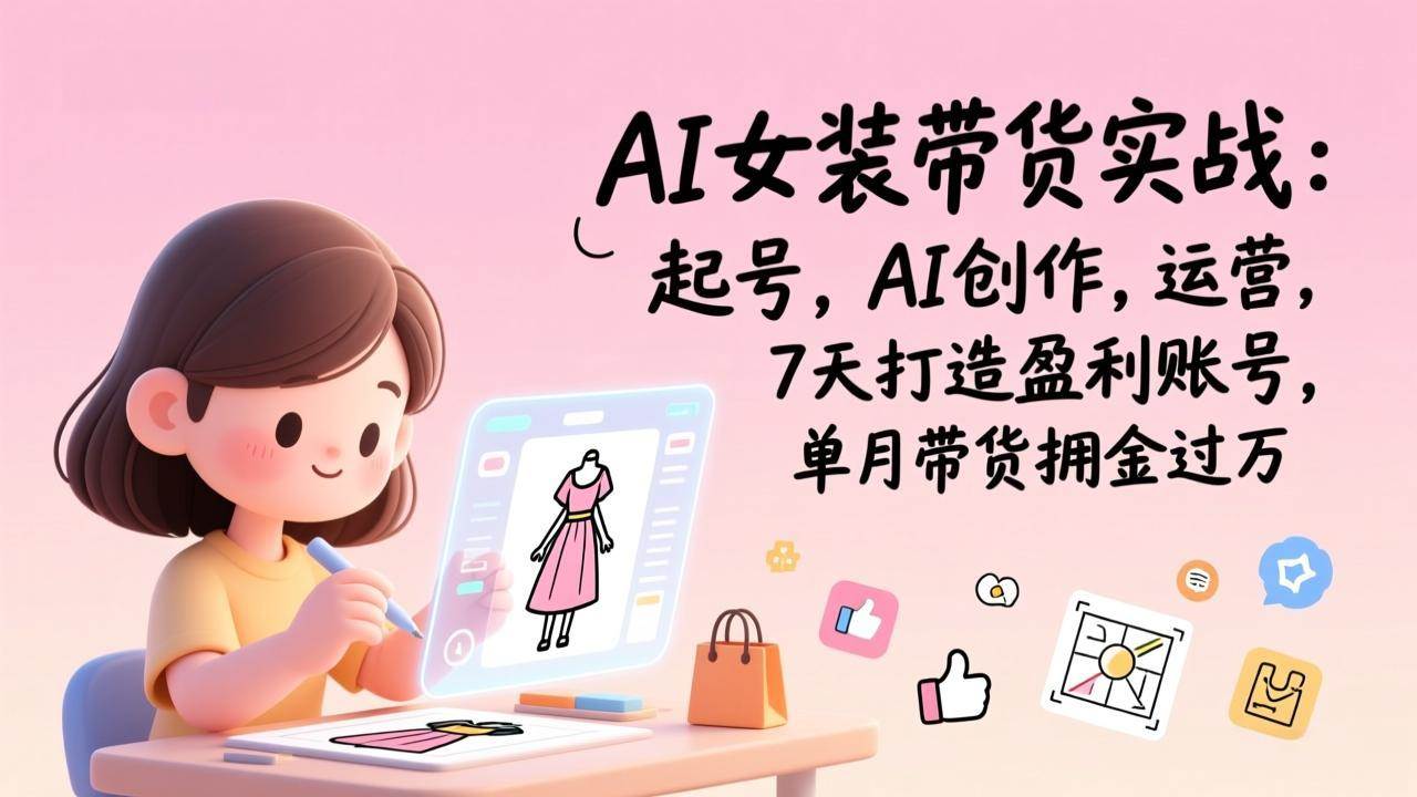 （17117期）AI女装带货实战班（更新）：起号，AI创作，运营，7天打造盈利账号，单月带货佣金过万-Tox源码网