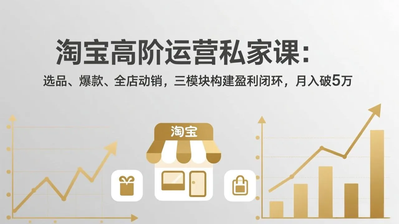 淘宝高阶运营私家课:选品、爆款、全店动销,三模块构建盈利闭环,月入破5万(更新26年2月 淘宝高阶运营私家课:选品、爆款、全店动销,三模块构建盈利闭环,月入破5万(更新26年2月