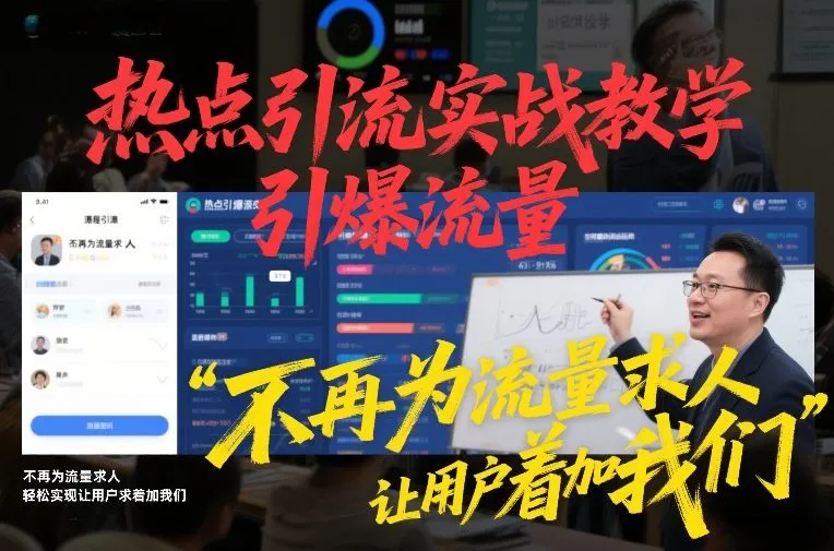 热点引流实战教学，引爆流量，不再为流量求人，轻松实现让用户求着加我们-Tox源码网