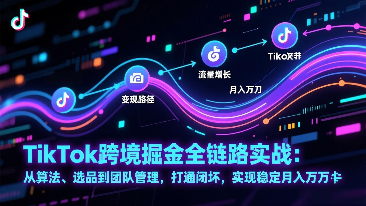 TikTok跨境掘金全链路实战：从算法、选品到团队管理，打通闭环，实现稳定月入万刀-Tox源码网