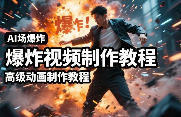AI场景爆炸视频制作教程，利用人物实拍视频制作出高级的动画特效-Tox源码网
