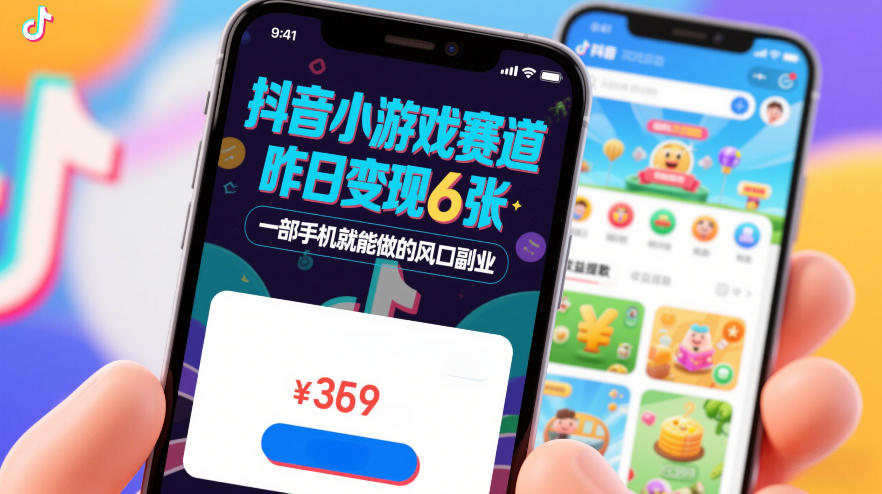 抖音小游戏赛道，昨日变现600+，零基础一部手机就能做的风口副业【揭秘】-Tox源码网