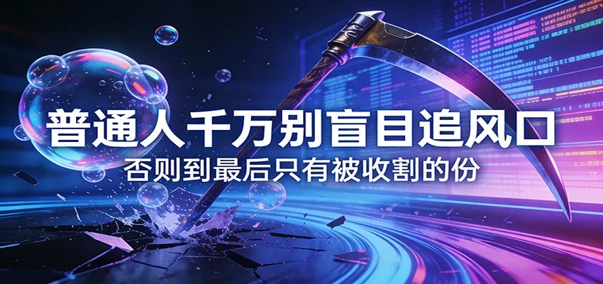 付费文章《通人千万别盲目追风口》否则到最后只有被收割的份-Tox源码网