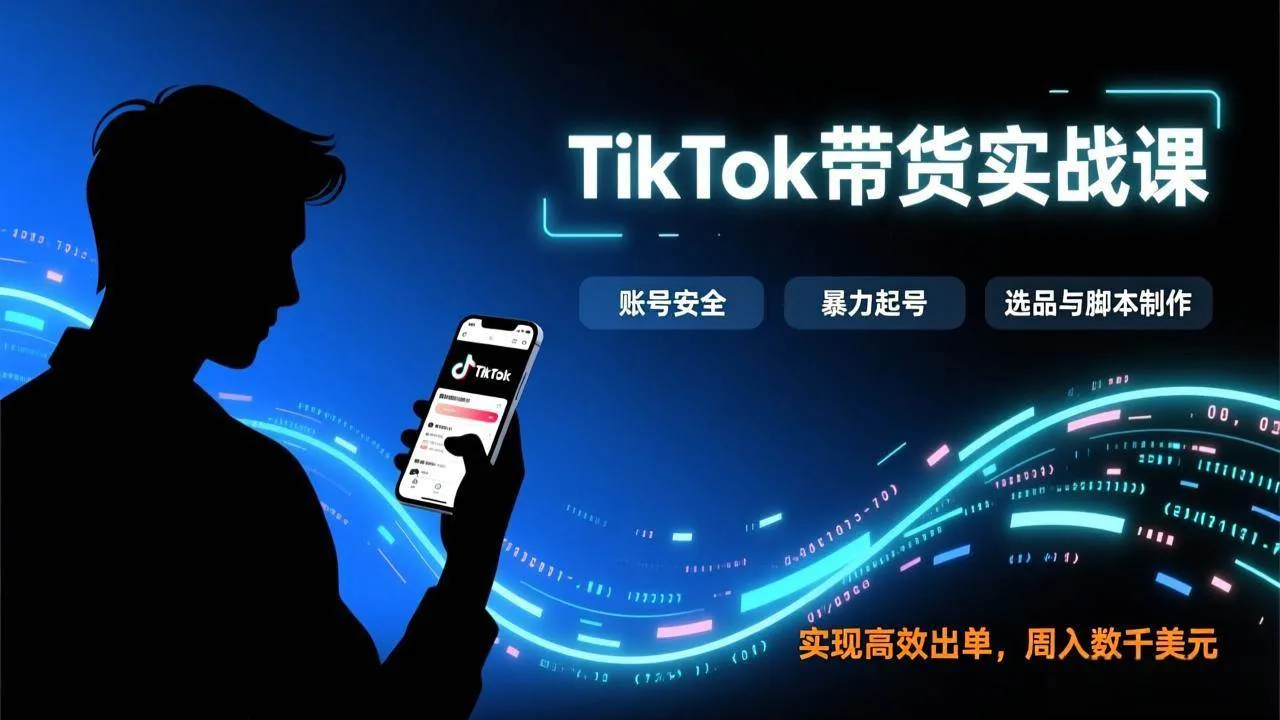 （17278期）TikTok带货实战课，涵盖账号安全、暴力起号、选品与脚本制作，实现高效出单，周入数千美元-Tox源码网