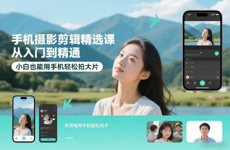 手机摄影剪辑精选课，从入门到精通，小白也能用手机轻松拍大片-Tox源码网