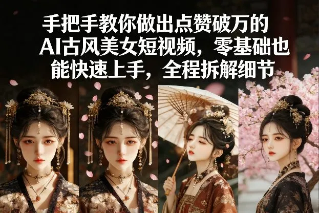 手把手教你做出点赞破万的AI古风美女短视频，零基础也能快速上手，全程拆解细节-Tox源码网