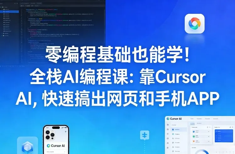零编程基础也能学!全栈AI编程课:靠Cursor AI,快速搞出网页和手机APP-Tox源码网