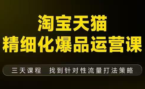 猫课子幽·淘宝天猫精细化爆品运营【音频+字幕+文档】(9月12-14杭州线下课)-Tox源码网