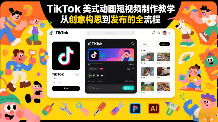 TikTok美式动画短视频制作教学，从创意构思到发布的全流程-Tox源码网