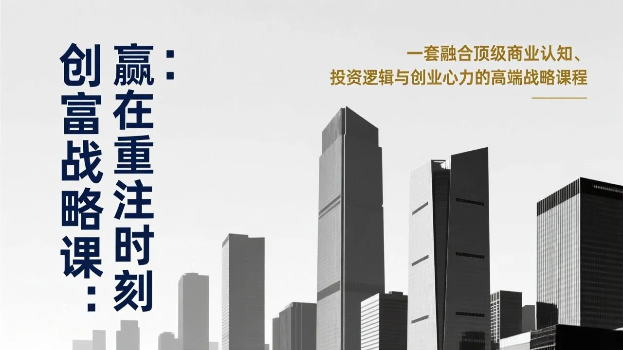 《创富战略课:赢在重注时刻》一套融合顶级商业认知、投资逻辑与创业心力的高端战略课程-Tox源码网