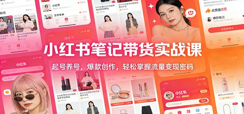 小红书笔记带货实战课：起号养号，爆款创作，轻松掌握流量变现密码-Tox源码网