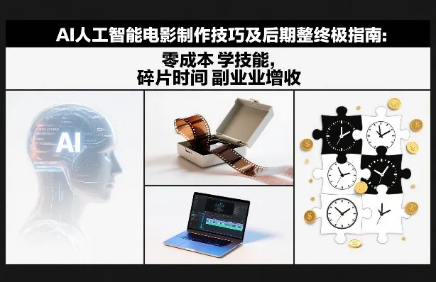 AI人工智能电影制作技巧及后期完整终极指南：零成本学技能，碎片时间副业增收