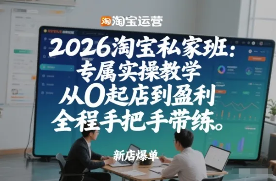 2026淘宝私家班：专属实操教学，从0起店到盈利，全程手把手带练(更新26年2月)-Tox源码网
