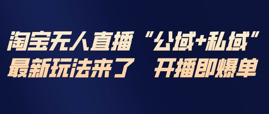 （17098期）淘宝无人直播最新玩法，包含私域和公域两种玩法-Tox源码网