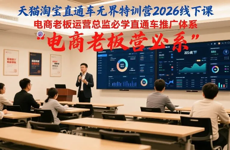 天猫淘宝直通车无界特训营2026线下课，电商老板运营总监必学直通车推广体系-Tox源码网