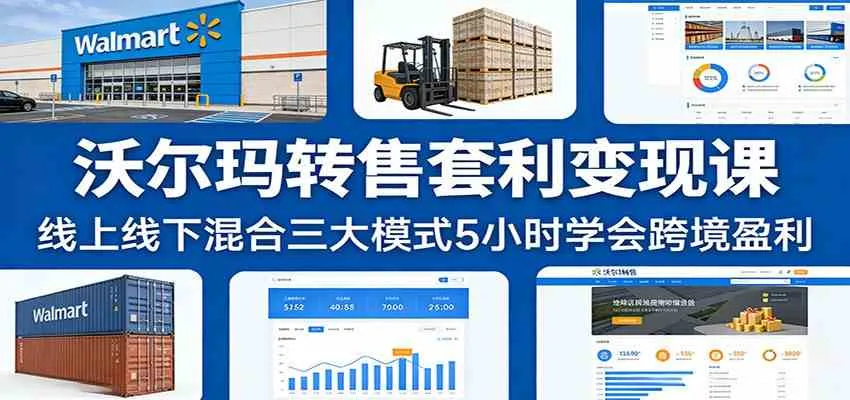 沃尔玛转售套利变现课：线上线下混合三大模式5小时学会跨境盈利-Tox源码网