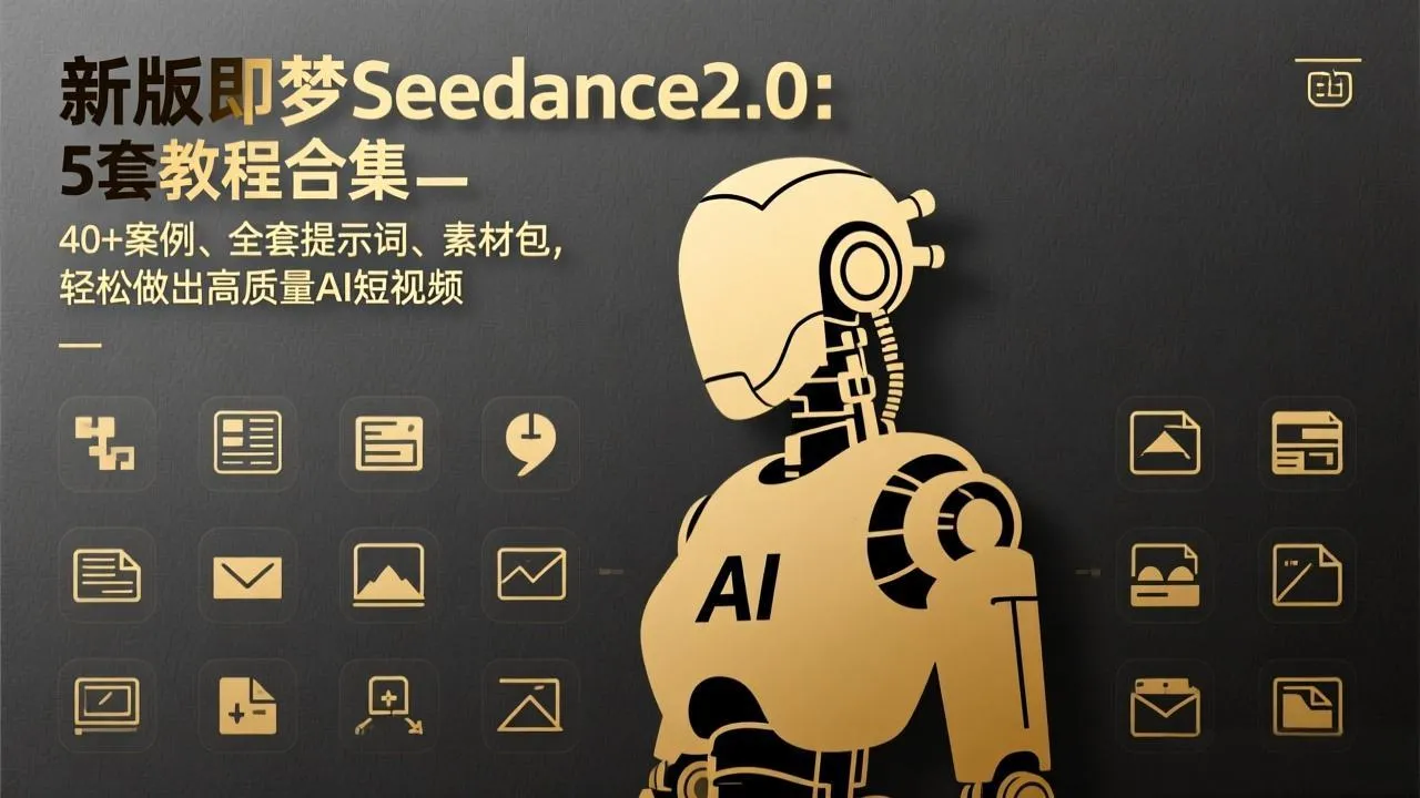 新版即梦Seedance2.0：5套教程合集，40+案例、全套提示词、素材包，轻松做出高质量AI短视频-Tox源码网